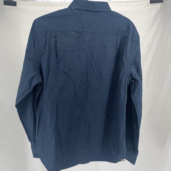 NWT Denim & Flower Navy Blue White Dot Men's Size Large Button Up Long Sleeve - Picture 8 of 8
